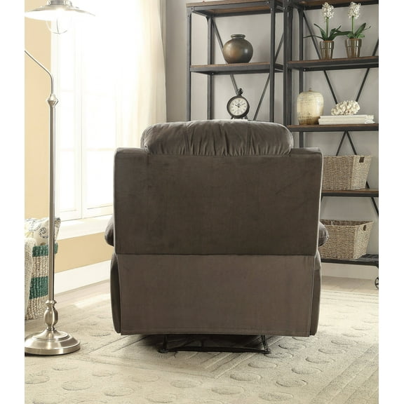 Contemporary Style Upholstered Recliner with Cushioned Armrests Charcoal Gray - Saltoro Sherpi