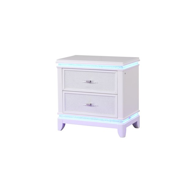 Contemporary Style White Nightstand | Drawer Storage Feature | Bedroom Decor Elements