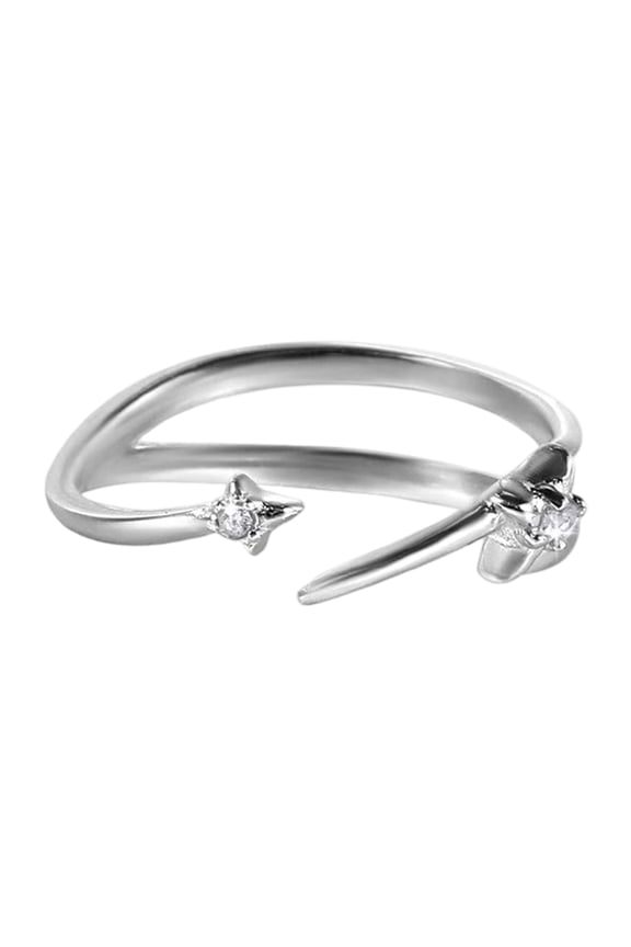 Contemporary Styles Adjustable Rings Star Designs Copper Base Featuring Zirconia for Everyday