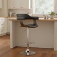 thumbnail image 1 of Contemporary Swivel Adjustable Barstool with Padded Armrests, Weathered Oak, 1 of 12
