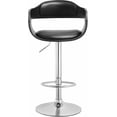 thumbnail image 1 of Contemporary Swivel Adjustable Barstool with Padded Seat and Back, Black, 1 of 9