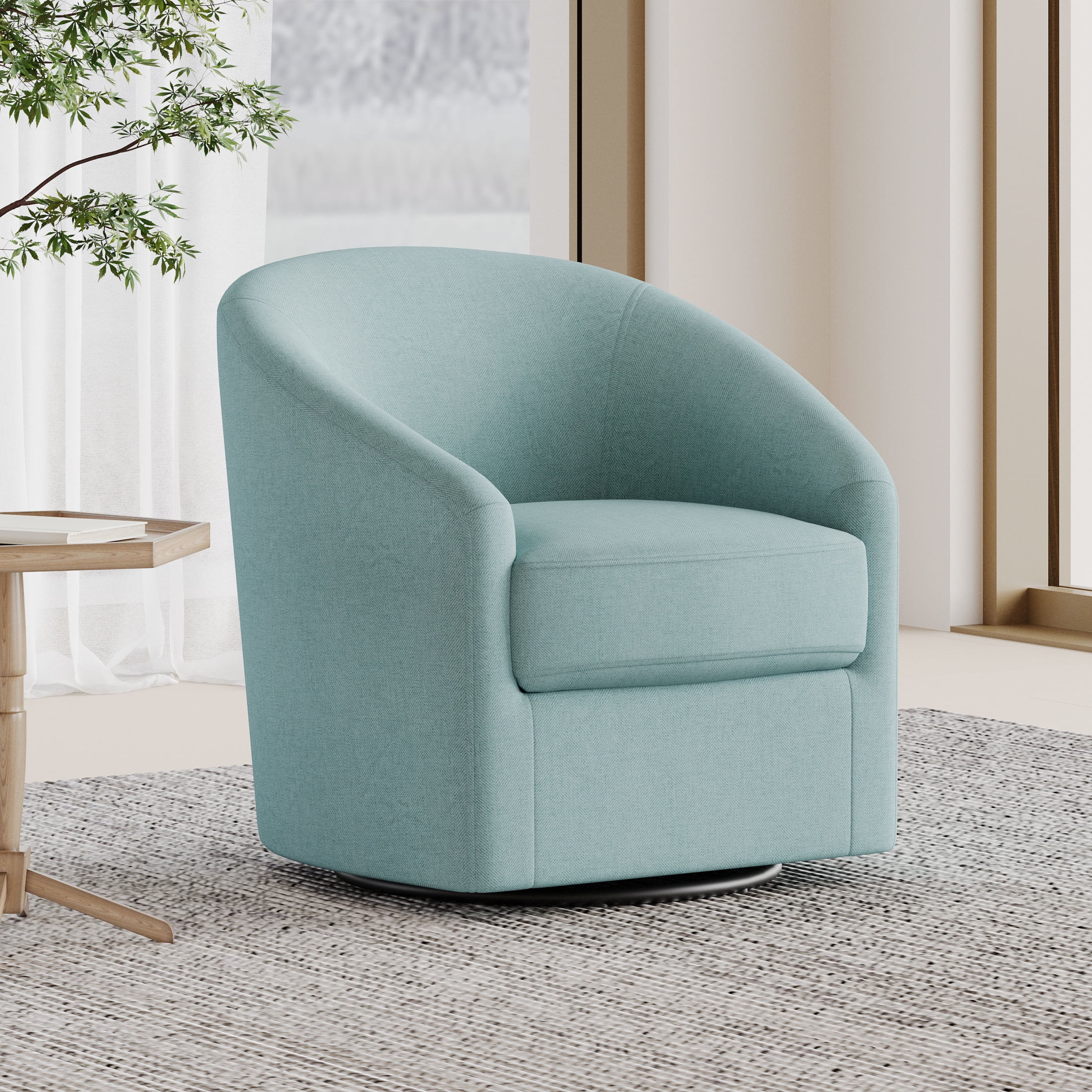 Contemporary Swivel Glider Chair, Light Blue - Walmart.com