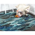 thumbnail image 1 of Contemporary Tazetta Collection Area Rug 6' Round - Blue, 1 of 5