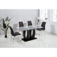 thumbnail image 1 of Contemporary Tempered Glass Top Double Pedestal Dining Table, Size 63" X 35.4" X 29.5" (Black or White), 1 of 7