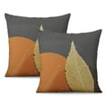 thumbnail image 1 of Contemporary Throw Pillow Covers 16x16inches Brown Grey Beige Orange Abstract Painting Throw Pillow Cases Set of 2 Modern Home Pillowcases for Couch Sofa Bed Chair, 1 of 7