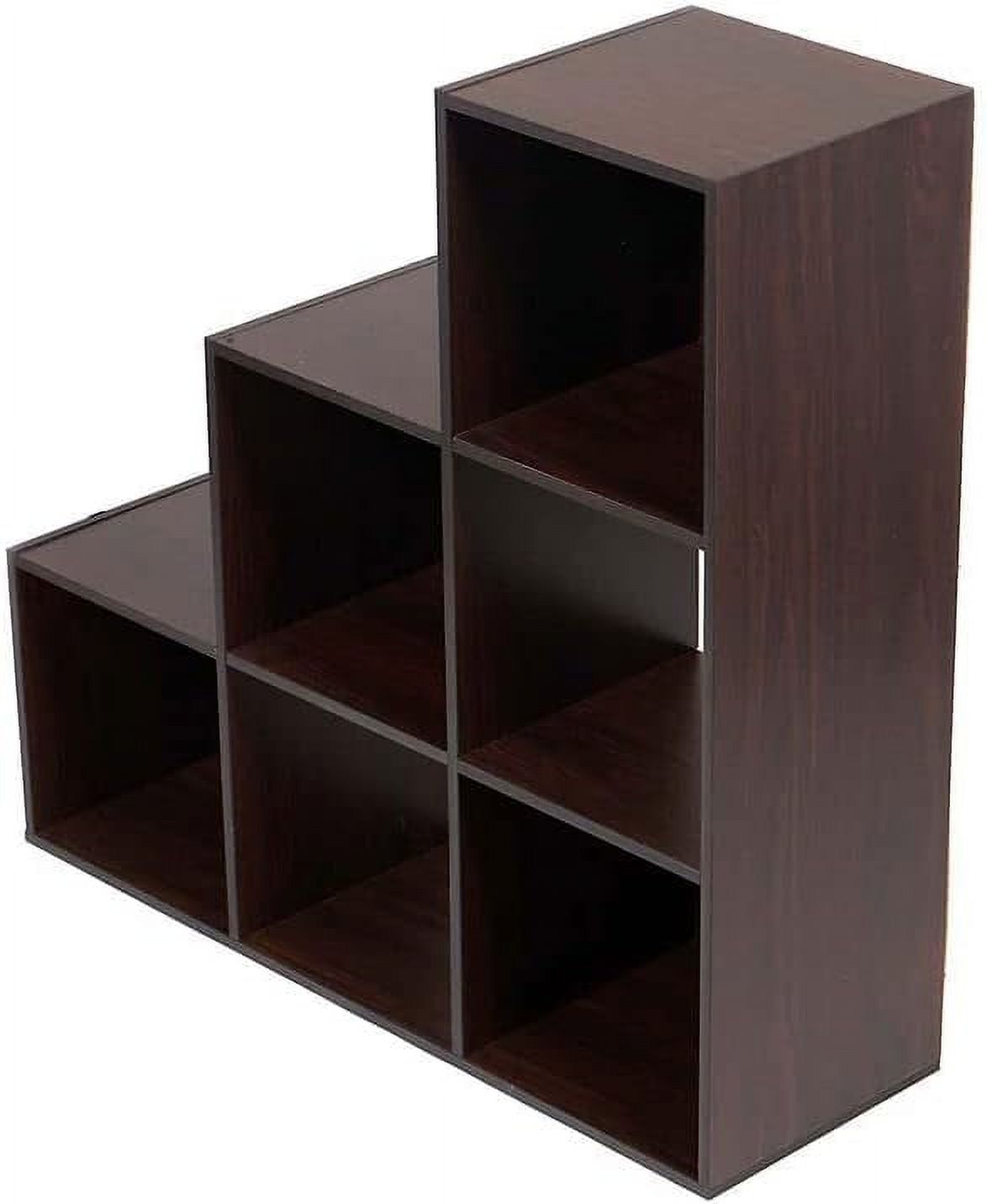 Contemporary Tiered 6 Cube Storage Organizer For Bedroom, Office, And