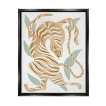 Contemporary Tiger Wildlife Shapes Animals & Insects Graphic Art Jet Black Framed Art Print Wall Art
