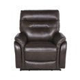 Contemporary TopGrain Leather Power Recliner with USB Port Coffee