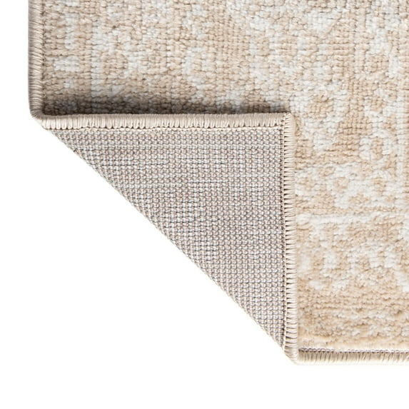Contemporary Trabzon Collection Area Rug Beige-Ivory - 6' Square