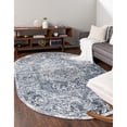 thumbnail image 1 of Contemporary Trabzon Collection Area Rug Blue-Ivory - 5'x8' Oval, 1 of 5
