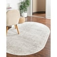 thumbnail image 1 of Contemporary Trabzon Collection Area Rug Cream-Gray - 8'x10' Oval, 1 of 5