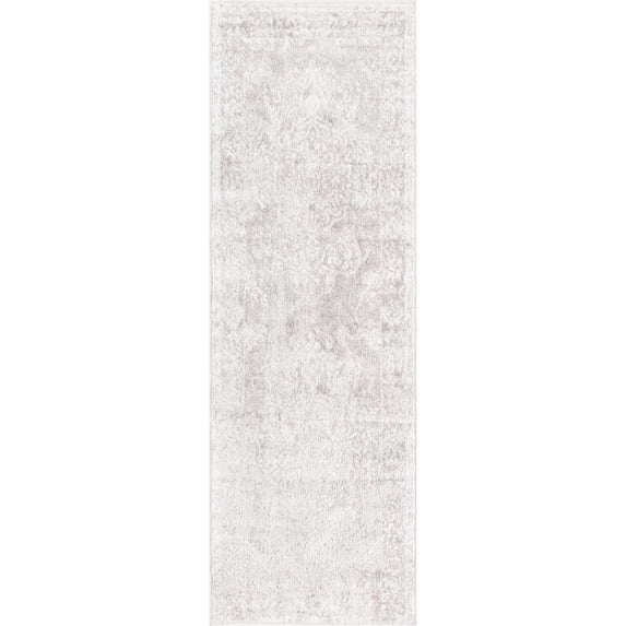 Contemporary Trabzon Collection Area Rug Gray-Ivory - 2'x6'