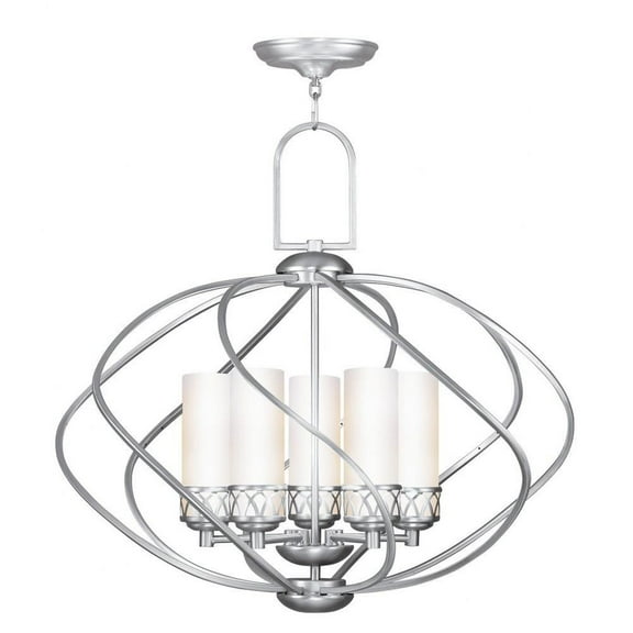 Contemporary Traditional Five Light Chandelier-Brushed Nickel Finish Bailey Street Home 218-Bel-1653664