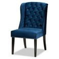 thumbnail image 1 of Contemporary Transitional Navy Blue Velvet Fabric Upholstered & Wood Wingback Dining Chair, 1 of 5