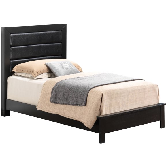 Contemporary Transitional Twin Bed In Black - 43"w X 81"d 48"h For Remarkable Relaxing Time Quick Assembly Any Space Sleek Finish Suits Various Interior Styles Solid Build Extended Relaxation And