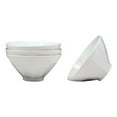 thumbnail image 1 of Contemporary Trapezoid White Porcelain Large Ramen Pho Soup Bowls 44oz Set Of 4, 1 of 4