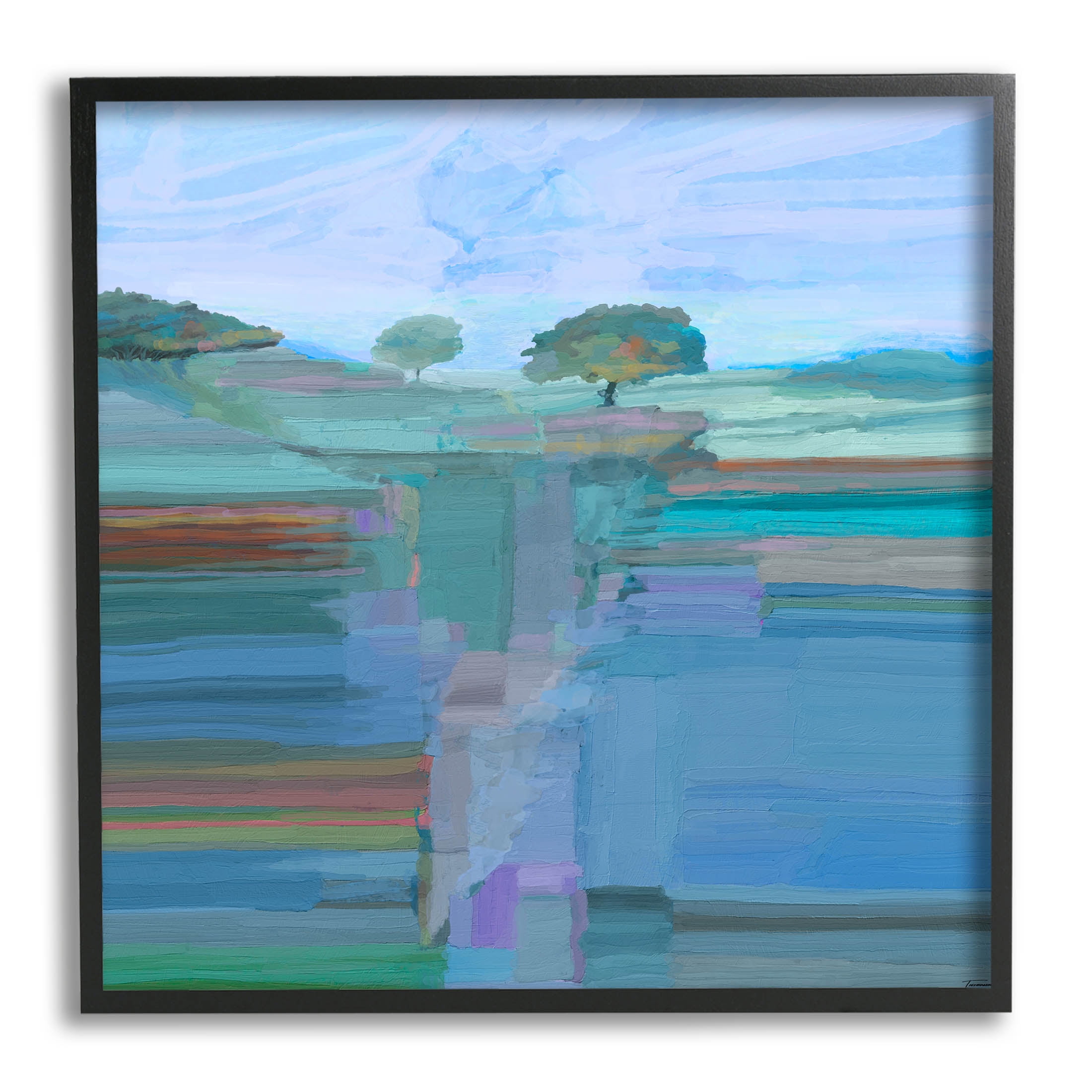 Contemporary Trees Underground View Abstract Graphic Art Black Framed Art Print Wall Art