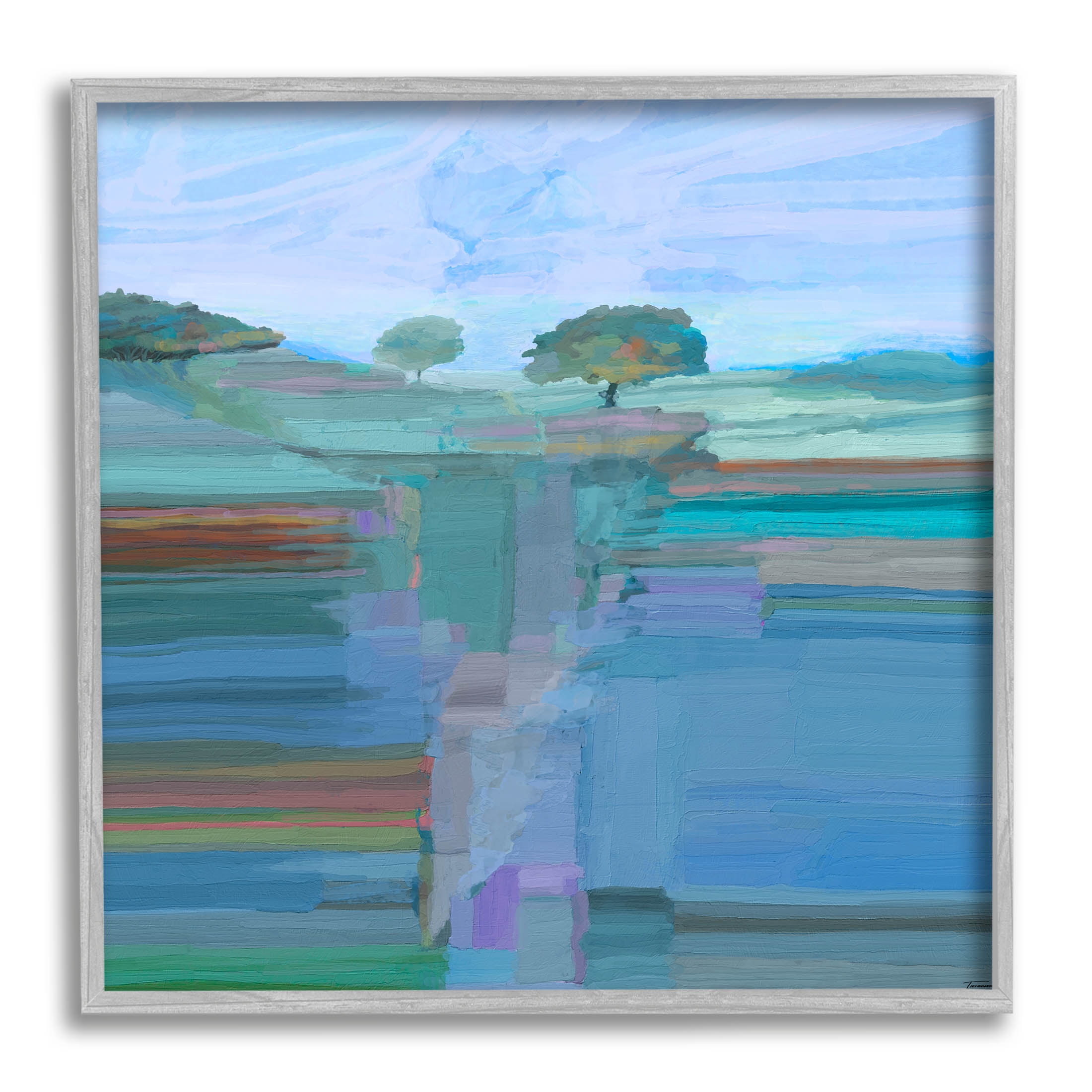 Contemporary Trees Underground View Abstract Graphic Art Gray Framed Art Print Wall Art