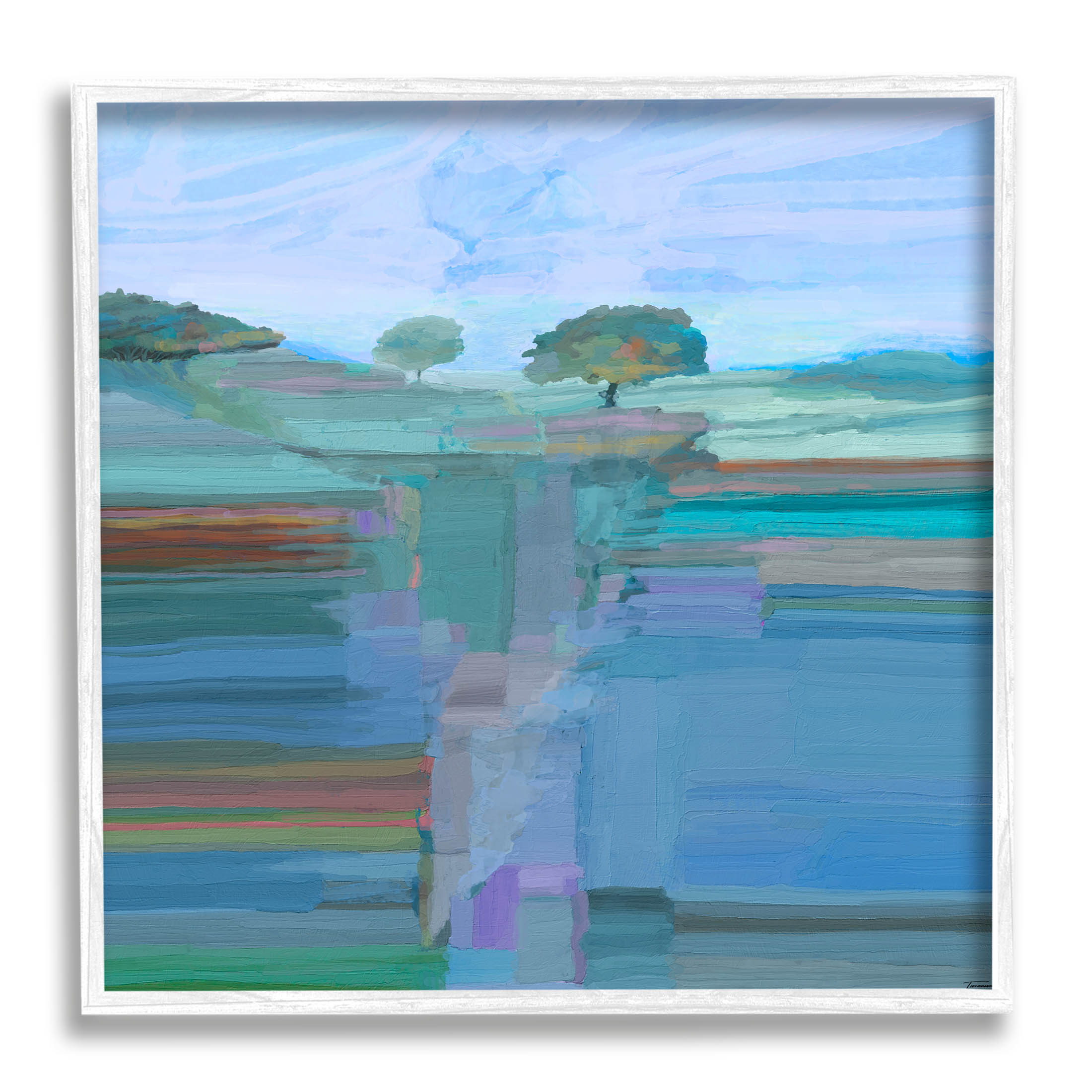 Contemporary Trees Underground View Abstract Graphic Art White Framed Art Print Wall Art