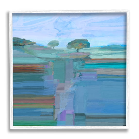 Contemporary Trees Underground View Abstract Graphic Art White Framed Art Print Wall Art