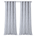 thumbnail image 1 of Contemporary Trellis Geo Blackout Grommet Top Window Curtains - Silver, 1 of 3