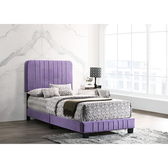 Contemporary Twin Bed In Flamboyant Purple - Frame For Relaxing Night, Fits Bedroom Decor, Assembly Included Animated Structure Restful Suits Modern Bedroom, Necessary