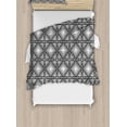 thumbnail image 1 of Contemporary Twin Size Duvet Cover Set, Monochrome and Geometric Mosaic Composition with Squares Diamond Shapes, Decorative 2 Piece Bedding Set with 1 Pillow Sham, Black and White, by Ambesonne, 1 of 3