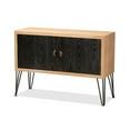 thumbnail image 1 of Contemporary Two-Tone Walnut Brown and Wood and Metal Storage Cabinet, 1 of 5