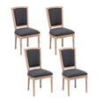 thumbnail image 1 of Contemporary Upholstered Antique Painting Linen Dining Chairs, Retro Dining Chairs with Solid Wood Frame and Legs, Armless Kitchen Chairs with Square Back, Parson Chairs(Grey,Set of 4), 1 of 11