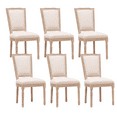 thumbnail image 1 of Contemporary Upholstered Antique Painting Linen Dining Chairs, Retro Dining Chairs with Solid Wood Frame and Legs, Armless Kitchen Chairs with Square Back, Parson Chairs(Cream,Set of 6), 1 of 11