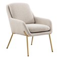 thumbnail image 1 of Contemporary Upholstered Metal Accent Chair - Cream / Gold, 1 of 5