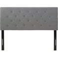 Contemporary Upholstered Queen/Full Headboard, Gray and Black