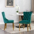 thumbnail image 1 of Contemporary Velvet Dining Chair, Tufted, Chrome Legs & Nailhead, Set of 2, 1 of 11