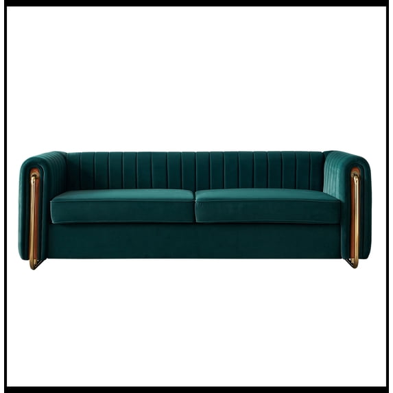 Contemporary Velvet Sofa Couch 84.25''W for Living Room
