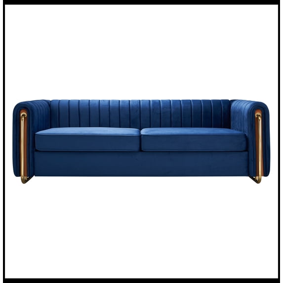 Contemporary Velvet Sofa Couch 84.25''W for Living Room