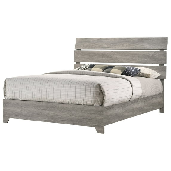 Contemporary Vintage Look King Size 1Pc Panel Bed Headboard Footboard Bedroom Wooden Furniture