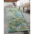 thumbnail image 1 of Contemporary Visby Collection Area Rug Blue Green - 2'7"x10', 1 of 5
