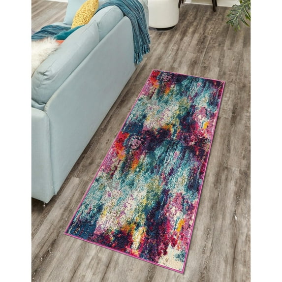 Contemporary Visby Collection Area Rug Multi - 2'7"x10'
