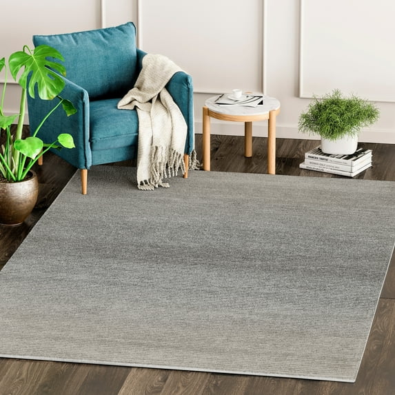 Contemporary Vista Grey Abstract Indoor Rug 7'9" x 10'2" Polyester, Polypropylene 7' x 9' Living Room