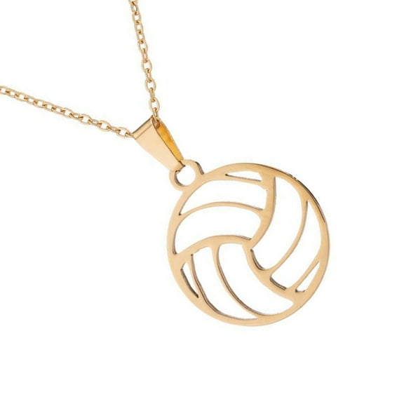 Contemporary Volleyball Inspired Pendant Stainless Steel Necklace Accessories