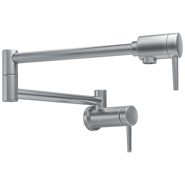 Delta Arctic Stainless 2-Handle Wall-Mount Pot Filler Handle Kitchen Faucet Delta Arctic Stainless 2-Handle Wall-Mount Pot Filler Handle Kitchen Faucet