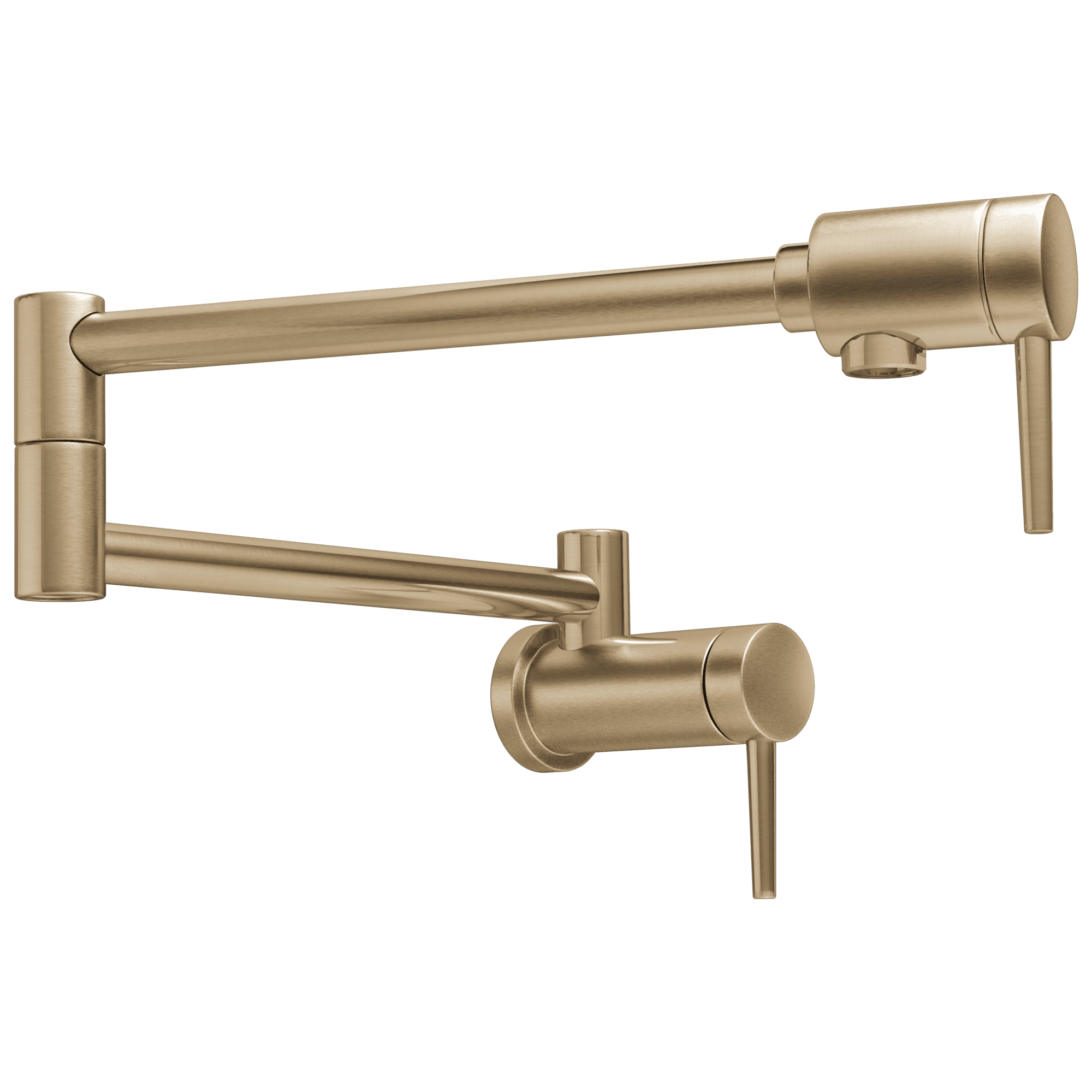 Contemporary Bronze Wall-Mounted Pot Filler Faucet with Pull-out Spray