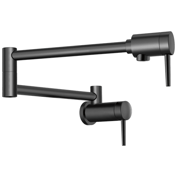 Contemporary Wall-Mount Pot Filler in Matte Black 1165LF-BL