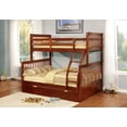 thumbnail image 1 of Contemporary Walnut Finish Twin or Full Bunk Bed with Trundle, 1 of 2