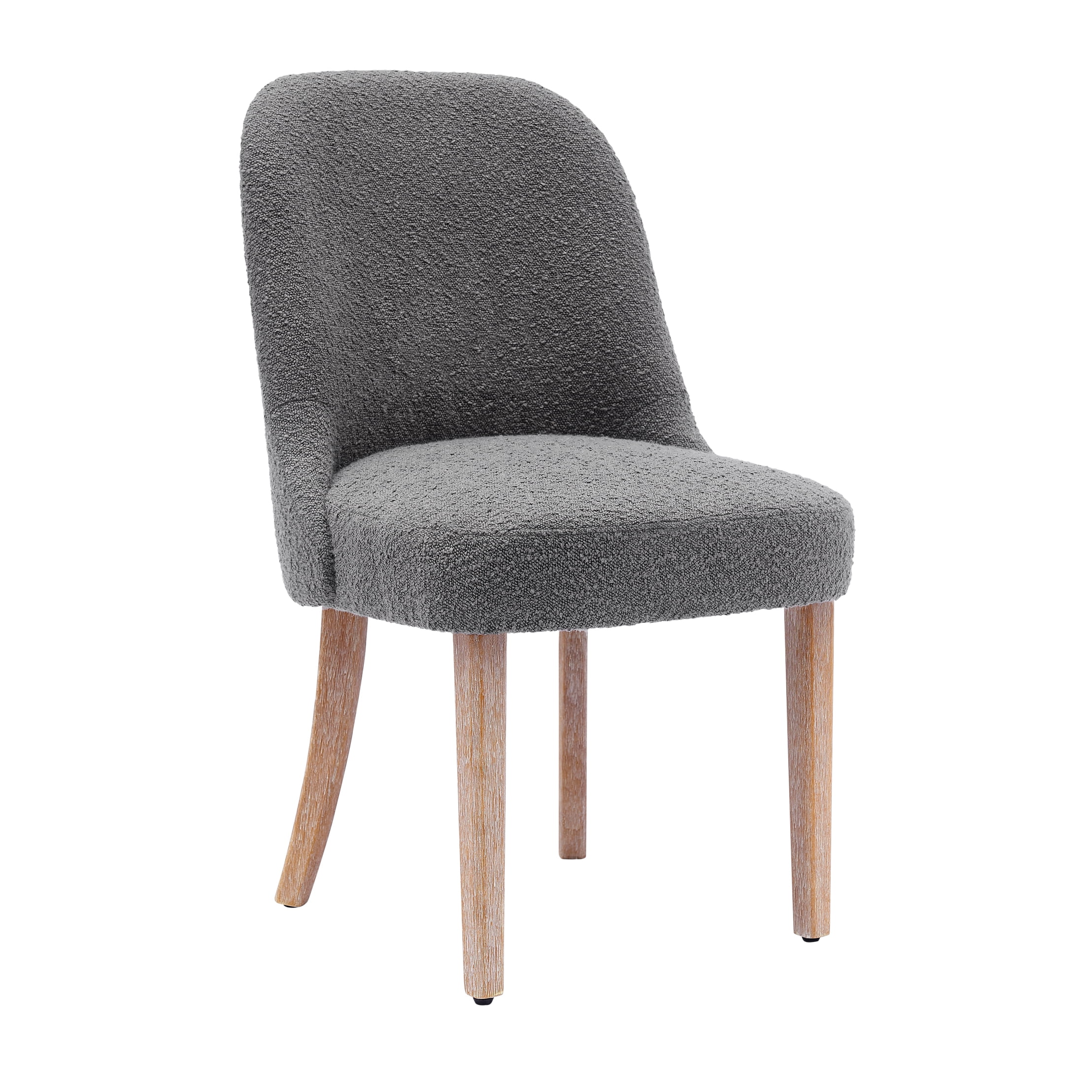 Contemporary Water and Stain Resistant Boucle Fabric Upholstered Dining Side Chair, Gray