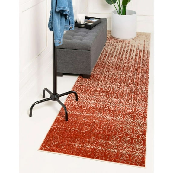 Contemporary Weby Collection Area Rug 2'7"x10' - Red