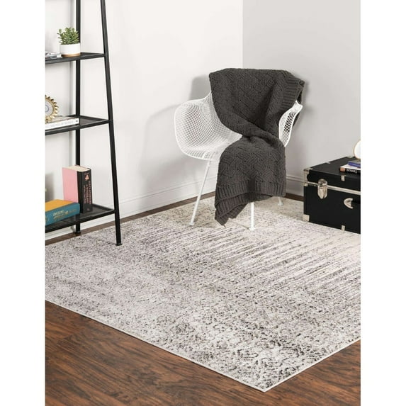 Contemporary Weby Collection Area Rug 8' Square - Gray