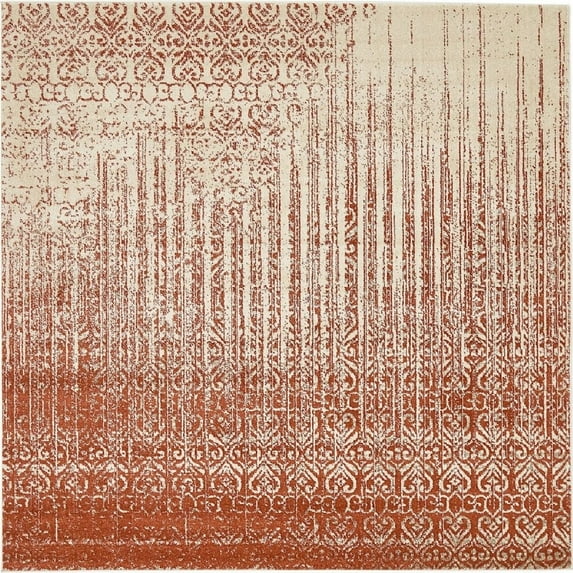 Contemporary Weby Collection Area Rug 8' Square - Red
