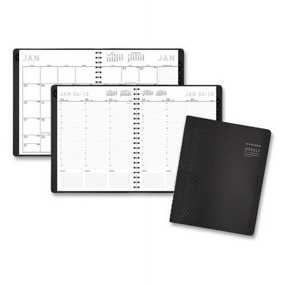 Contemporary Weekly/Monthly Planner, Vertical-Column Format, 11 x 8.25, Graphite Cover, 12-Month (Jan to Dec): 2026 | Bundle of 10