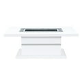 thumbnail image 1 of Contemporary White Coffee Table With Base And Sparkling Finish Featuring Strong Construction Elements, 1 of 2